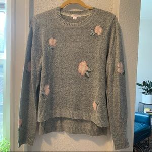 🛑 NOT FOR SALE: xhilaration gray floral crew neck sweater